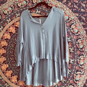 Free people loose blue knit top
